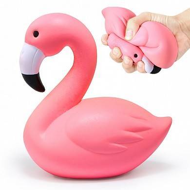 картинка Игрушка-антистресс мялка Сквиши Фламинго розовый
