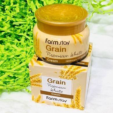 картинка Осветляющий крем с экстрактом овса FarmStay Grain Premium White Cream, 100мл