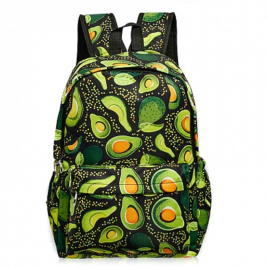 Школьный рюкзак детский для подростка большой авокадо с листочками