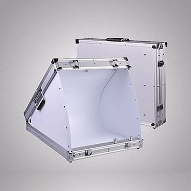 картинка Портативный складной фотобокс со светодиодной подсветкой в чемодане NiceFoto