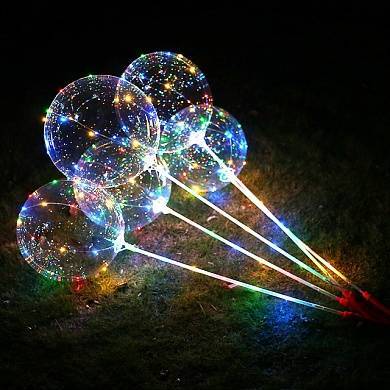картинка Светящийся воздушный шар Bobo со светодиодами LED на палочке