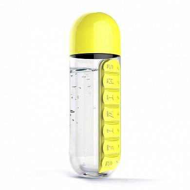 Бутылка для воды с таблетницей Pill Vitamin Water Bottle