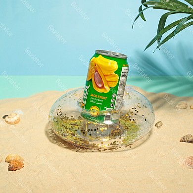 Пляжный надувной подстаканник для напитков в бассейн Прозрачный круг с блестками