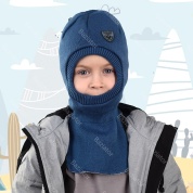 картинка Детская шапка шлем для ребенка на мальчика демисезонная теплая на осень-весну однотонная