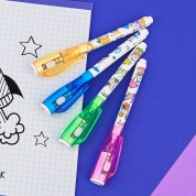 картинка Ручка шпион с уф фонариком детская шпионская ручка невидимка шпаргалка маркер с невидимыми чернилами