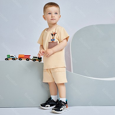 Спортивный костюм для мальчика футболка и шорты детский летний комплект одежды двойка